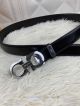 AAA Clone Salvatore Ferragamo Stainless Steel Gancini Buckle Belt - Black Leather (4)_th.jpg